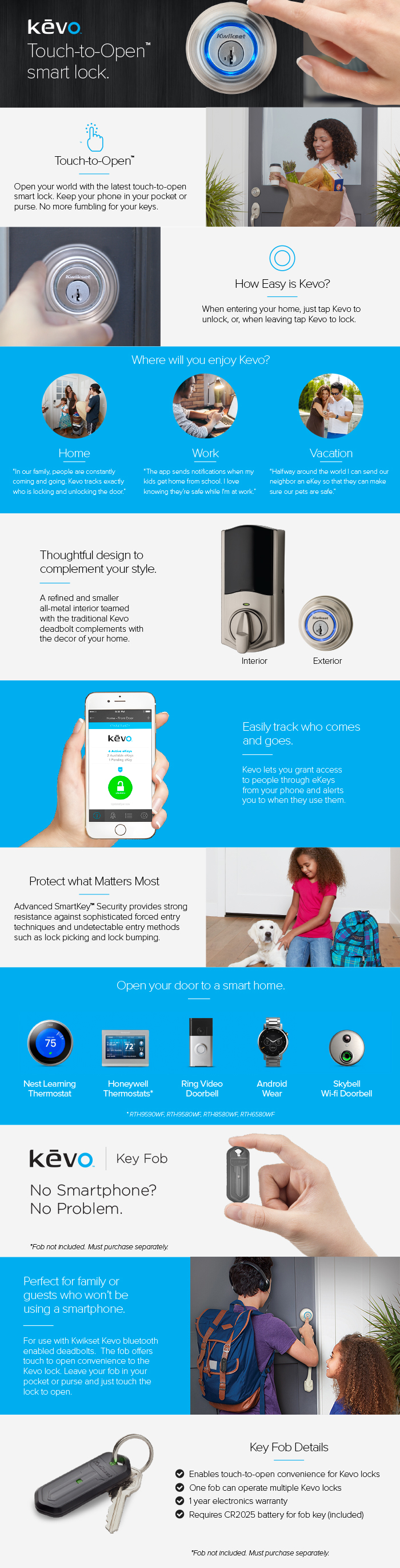 Kwikset Electronic Lock Deadbolt Kevo